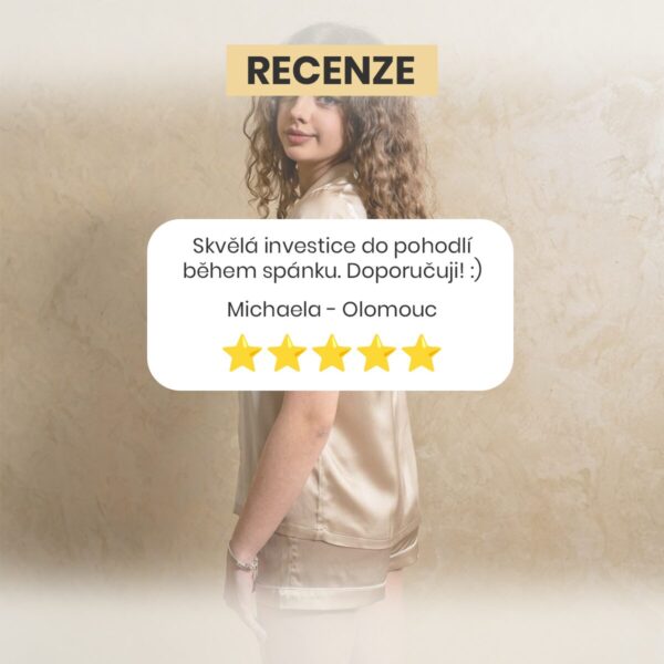 Sensual luxusní hedvábné pyžamo krátké - zlatý champaign (S,M,L,XL)
