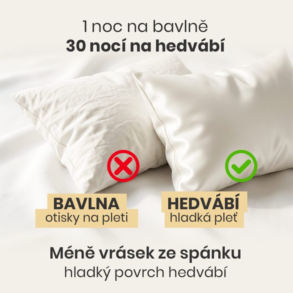 Hedvábný povlak na polštář 50 × 50 cm pro jemný spánek