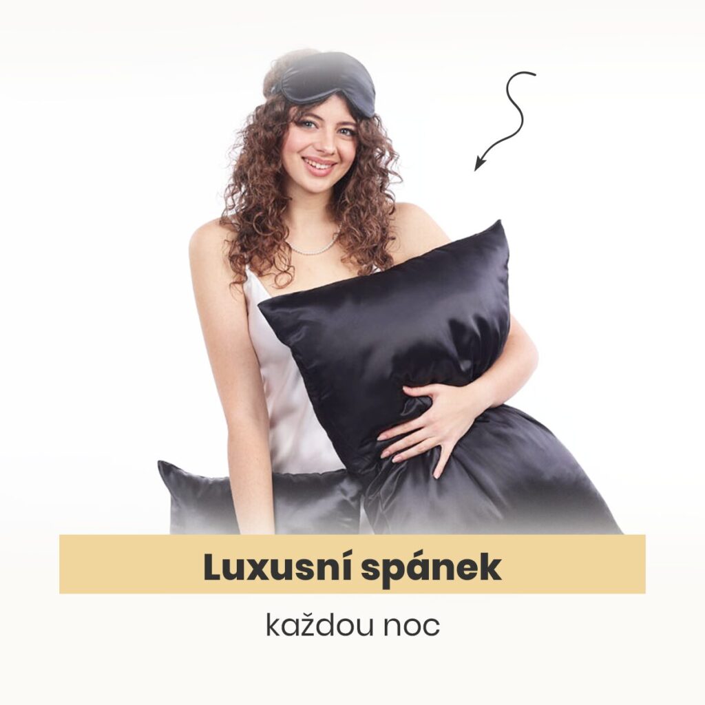 Hedvábí 22 Momme poskytuje šetrnou péči pleti i vlasům během celé noci. V nabídce je také maska v identické barvě.