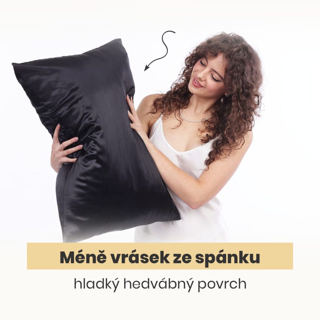 Pleť se nemačká o polštář - 100% morušové hedvábí.