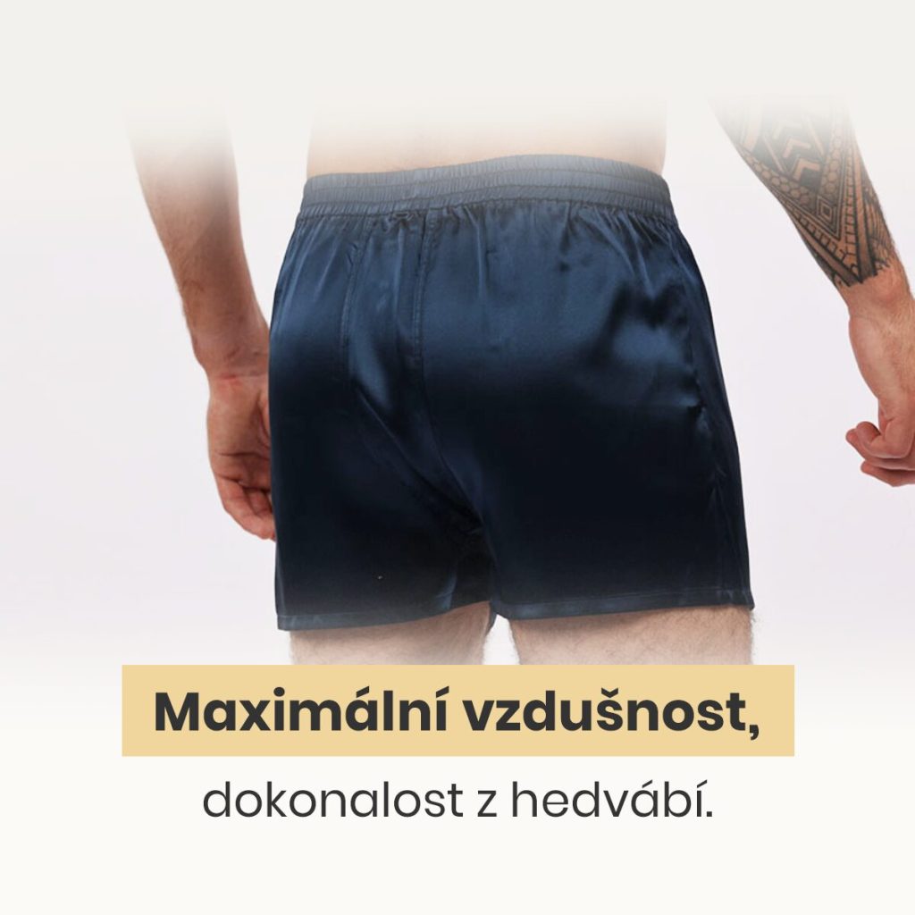 Pánské hedvábné boxerky - Modrý topas
