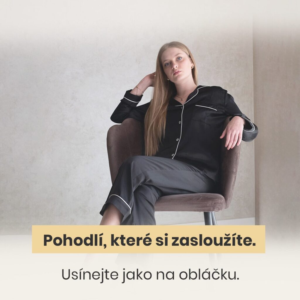 Majestic luxusní hedvábné pyžamo dlouhé - černý onyx (S, M,L, XL)