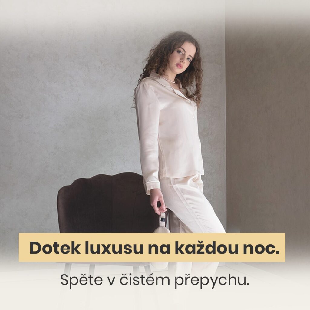 Majestic luxusní hedvábné pyžamo dlouhé - zlatý champaign (S, M,L,XL)