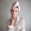 Daphne hedvábný turban na vlasy – růžové zlato
