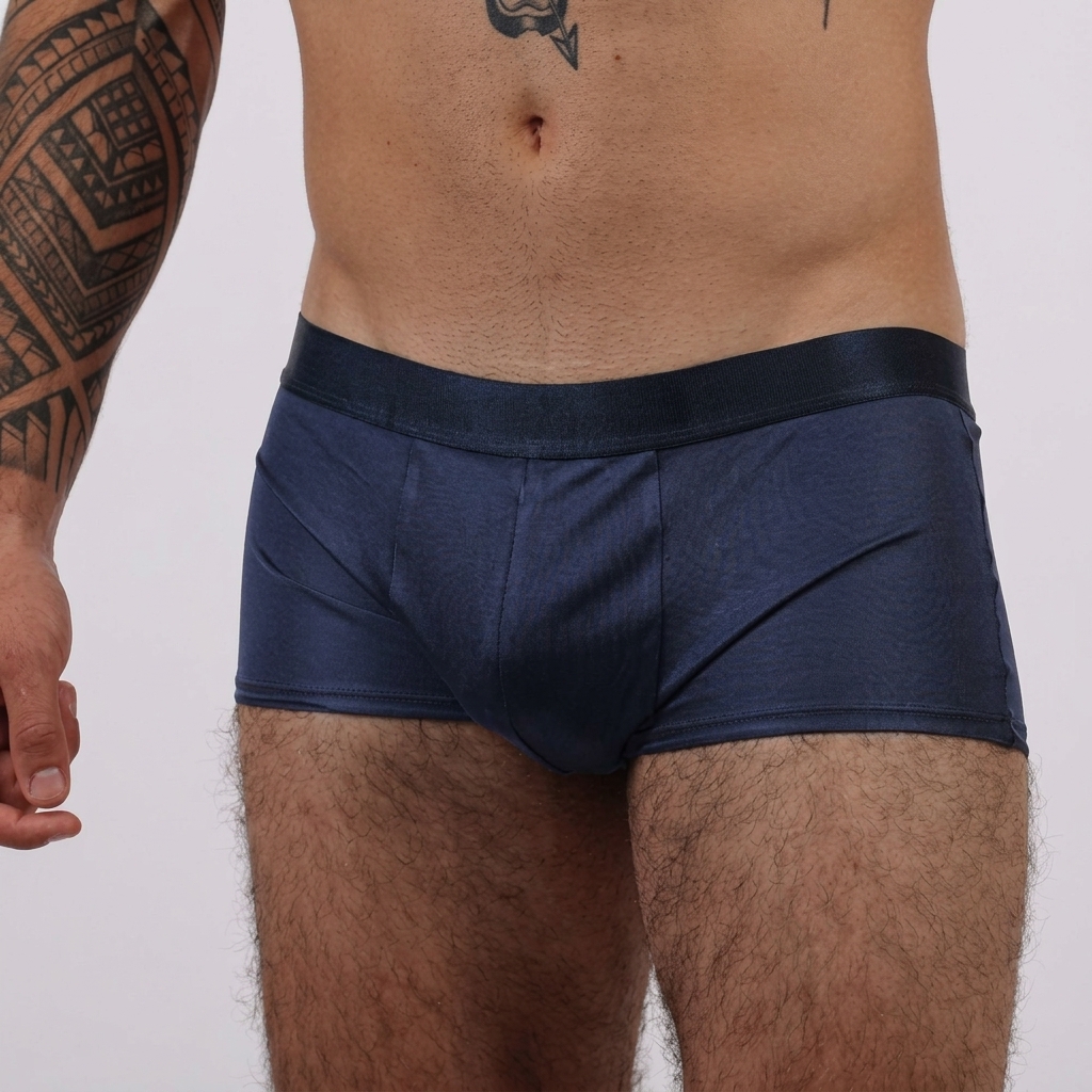 Pánské hedvábné boxerky SIMISilk ze 100% přírodního hedvábí – luxusní a prodyšné pánské spodní prádlo pro maximální komfort Pánské hedvábné boxerky s elastanem barva Modrý Topás
