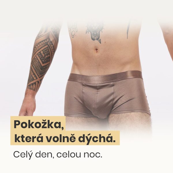 Pánské hedvábné boxerky s elastanem barva Coffee
