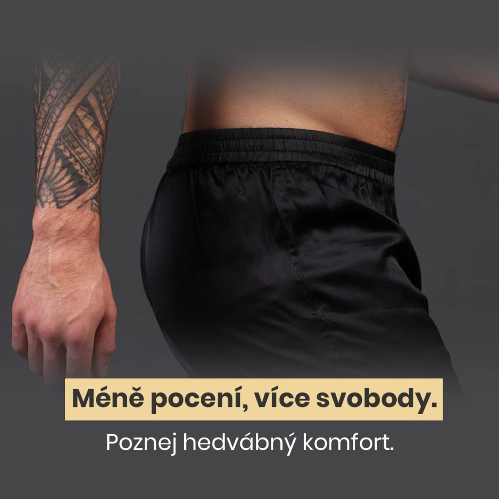 Pánské hedvábné boxerky - Černý ónyx