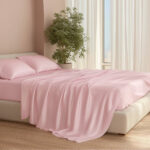 Hedvábné prostěradlo s gumičkou - růžové zlato