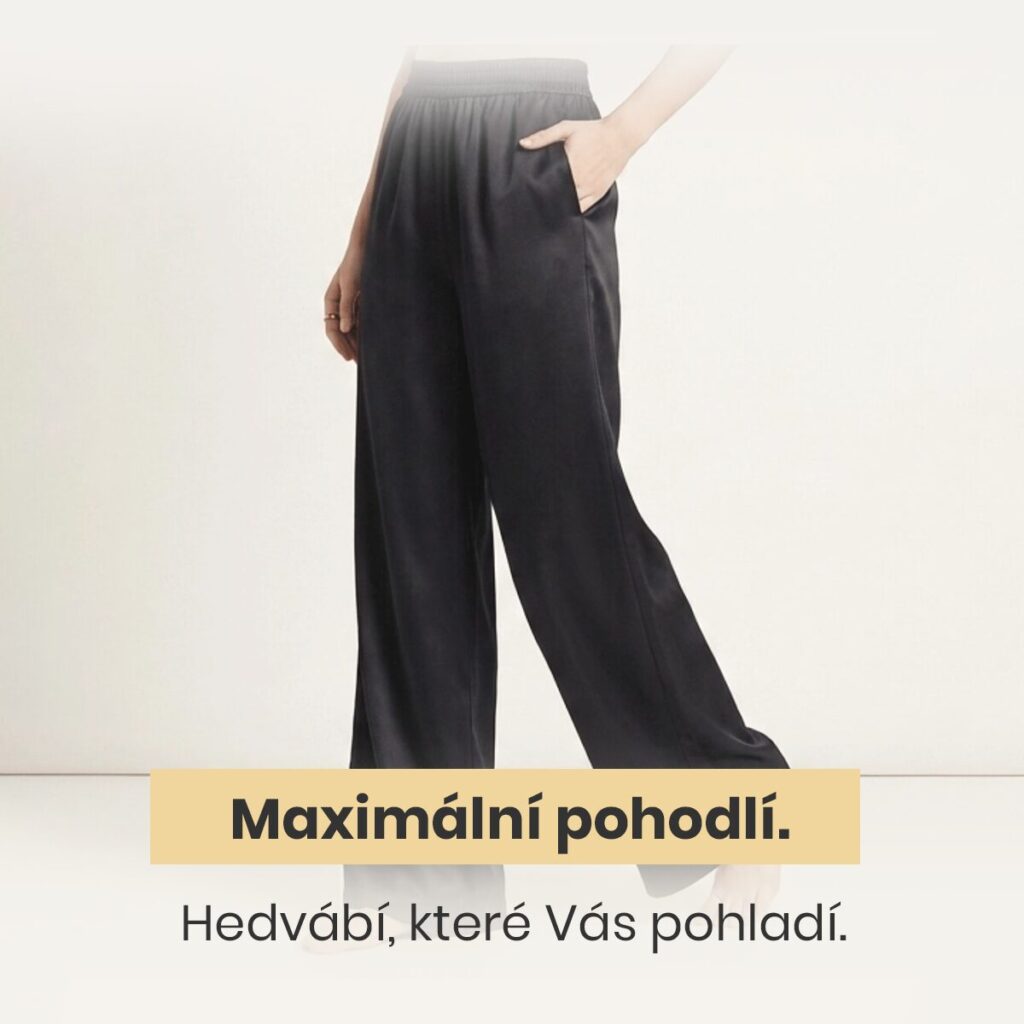 Luxusní hedvábné kalhoty - černé (S,M,L, XL)