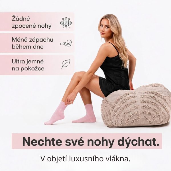 Růžové hedvábné ponožky SIMISilk z morušového hedvábí