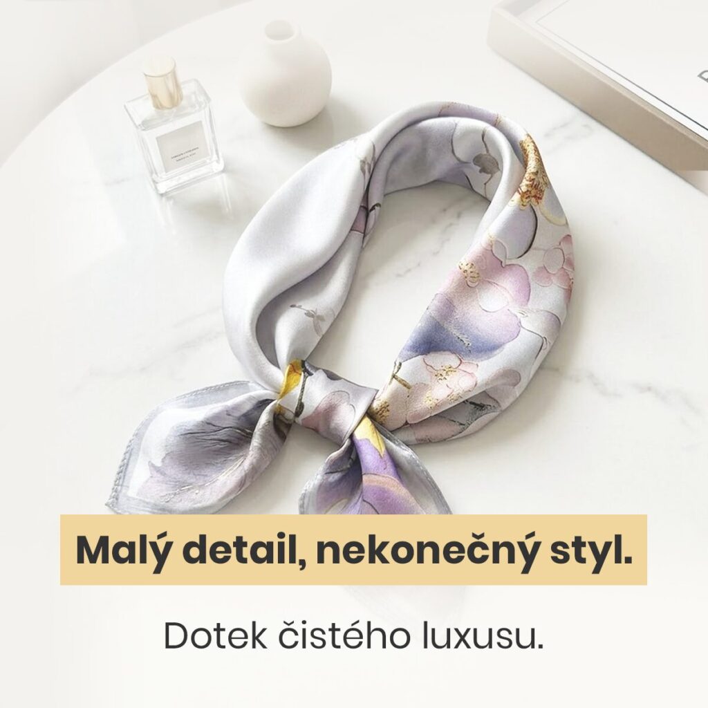 Hedvábný šátek - Floral Silk (53x53cm)