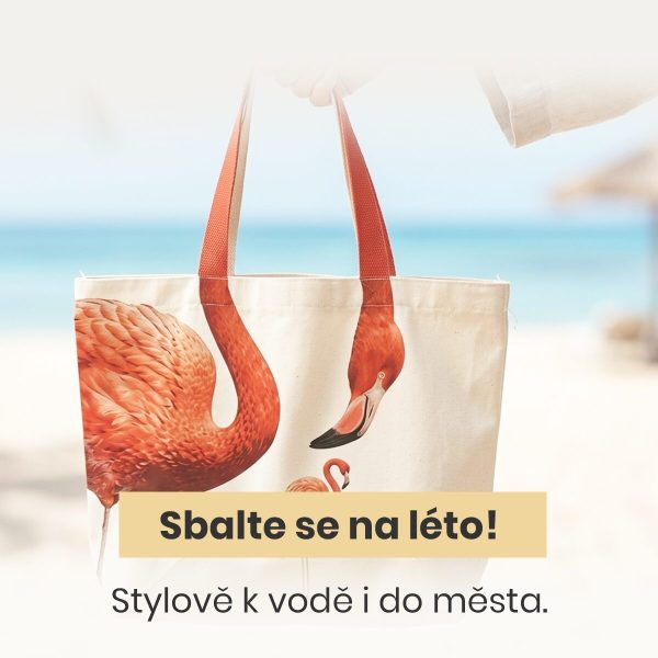 Stylová plážová taška s motivem plameňáka – Váš nepřehlédnutelný letní doplněk!