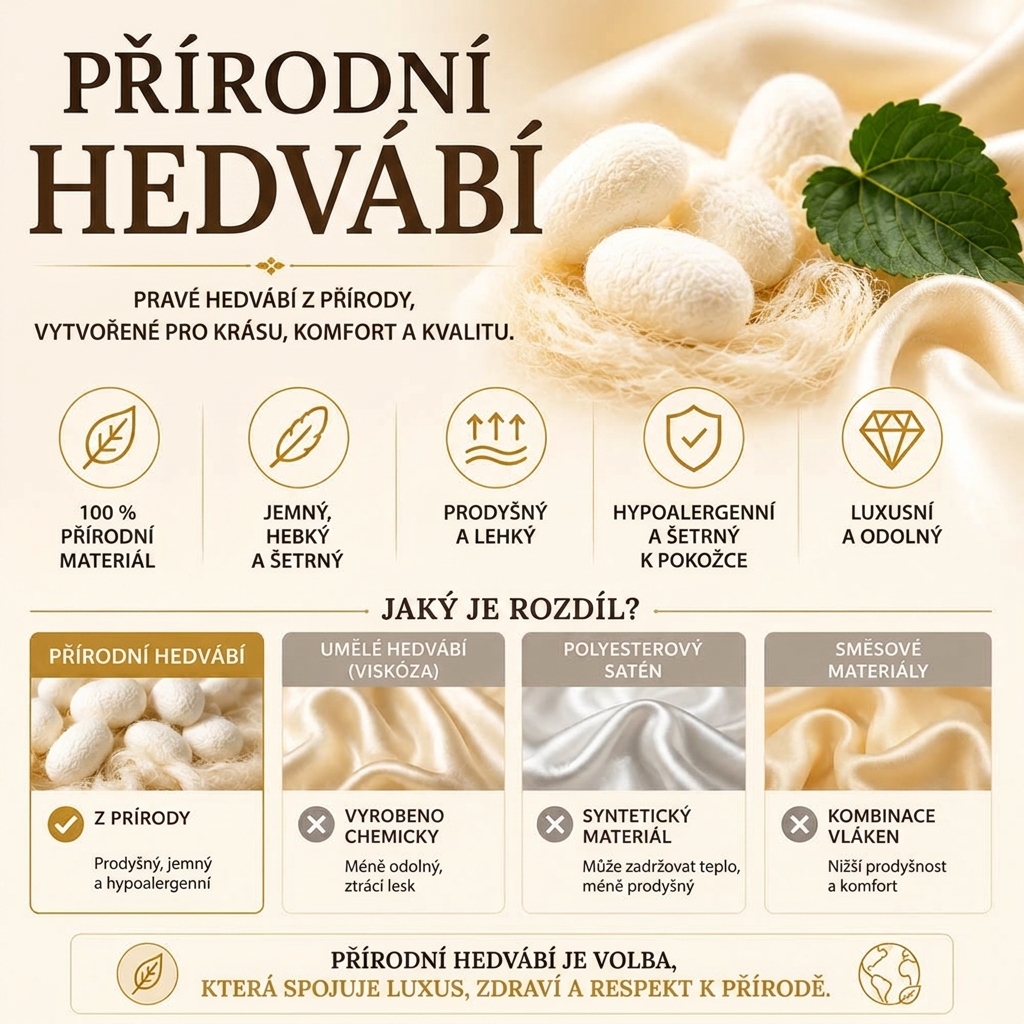 Přírodní hedvábí a zámotky bource morušového