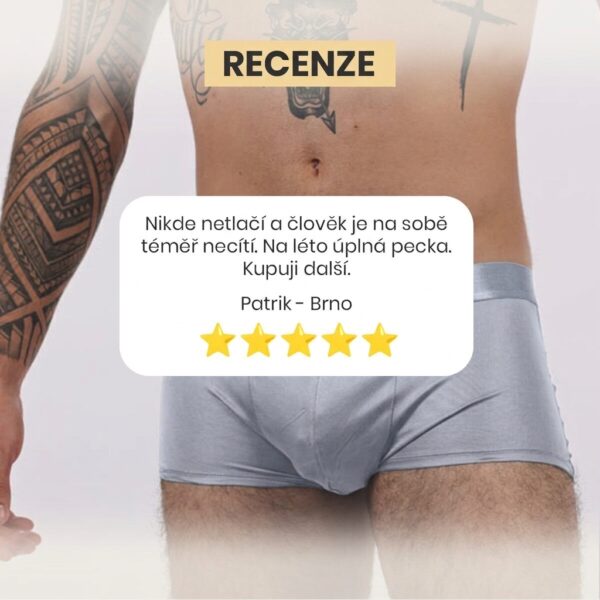 Pánské hedvábné boxerky s elastanem barva světle šedá