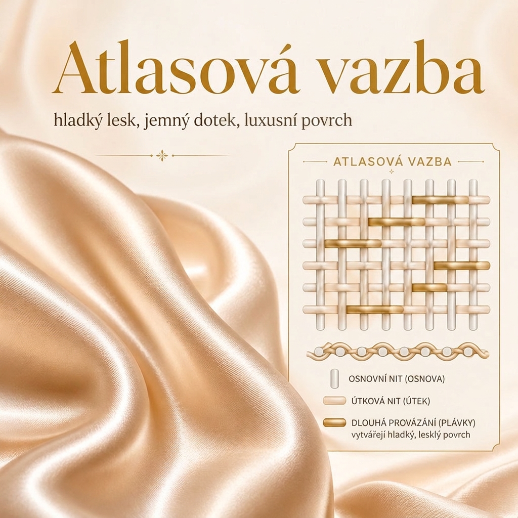 Atlasová vazba je způsob tkaní, který vytváří hladký, lesklý povrch látky.