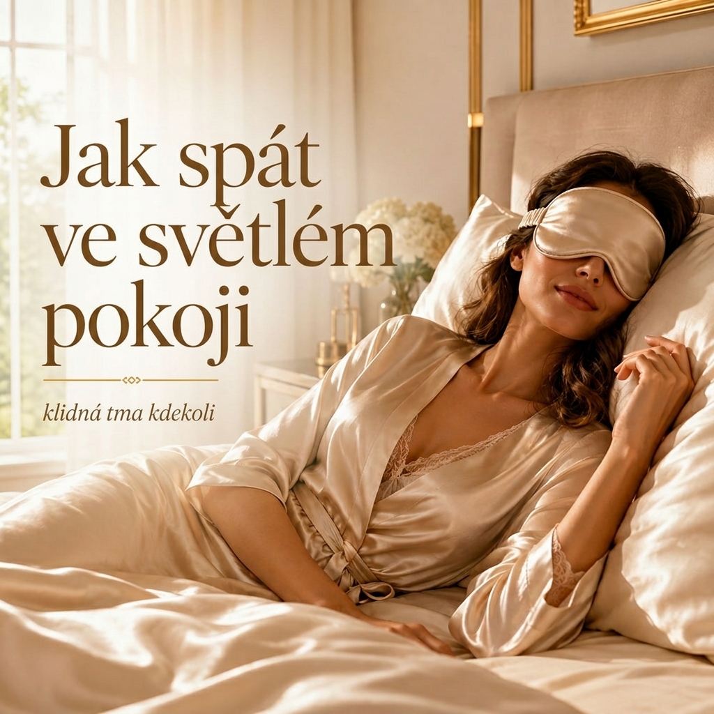 Ruší Vás pouliční osvětlení, ranní slunce nebo světlo partnera? Zjistěte, jak zatemnit pokoj a správně používat hedvábnou masku na spaní.